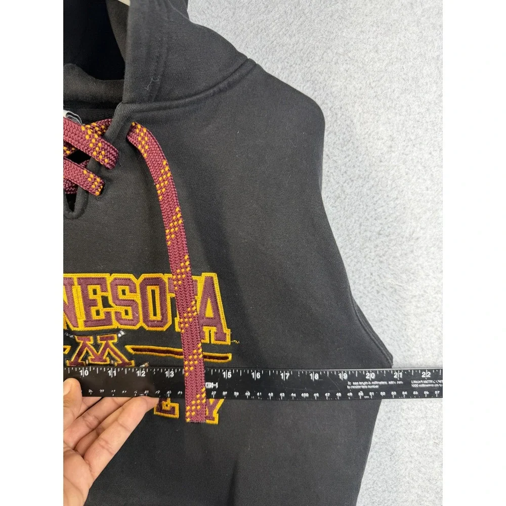 Minnesota Golden Gophers Hoodie Youth XL Black NCAA Hockey Lace Up Signature